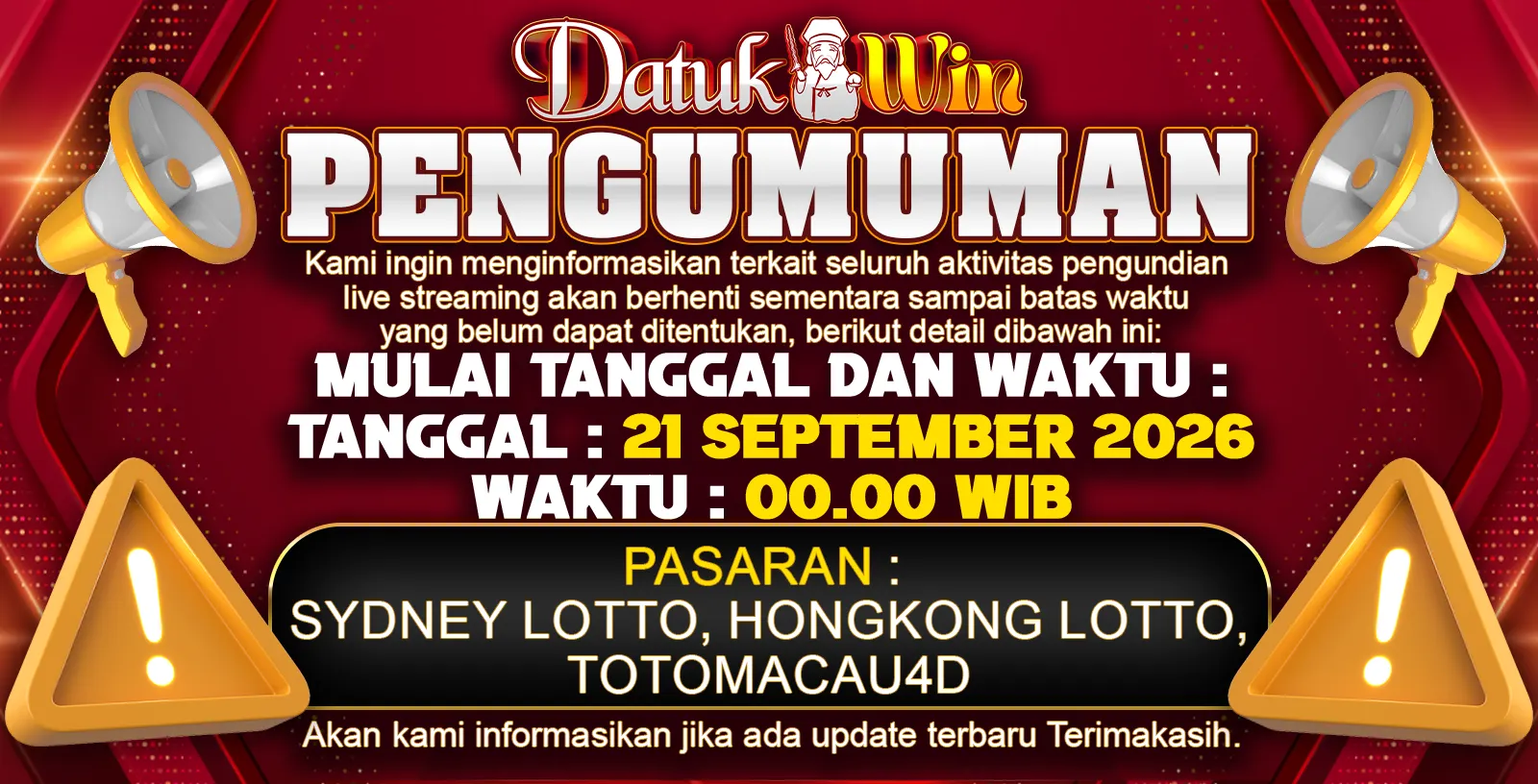 PENGUMUMAN TOGEL
